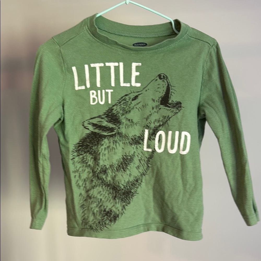 Old Navy Green Long Sleeve Tee with Dinosaur Graphic